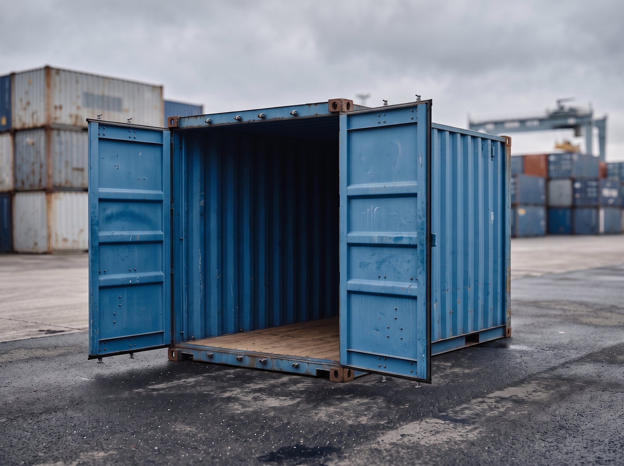 10 Fuß Lagercontainer – Gebraucht – Geöffnete Türen