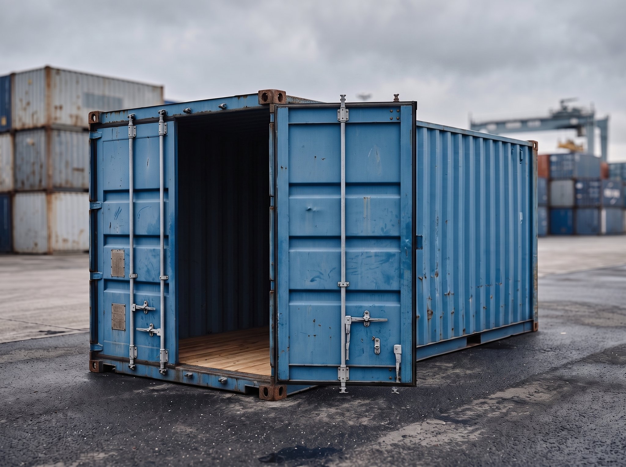 20 Fuß Lagercontainer – Gebraucht (Cargo Worthy) – Geöffnete Türen