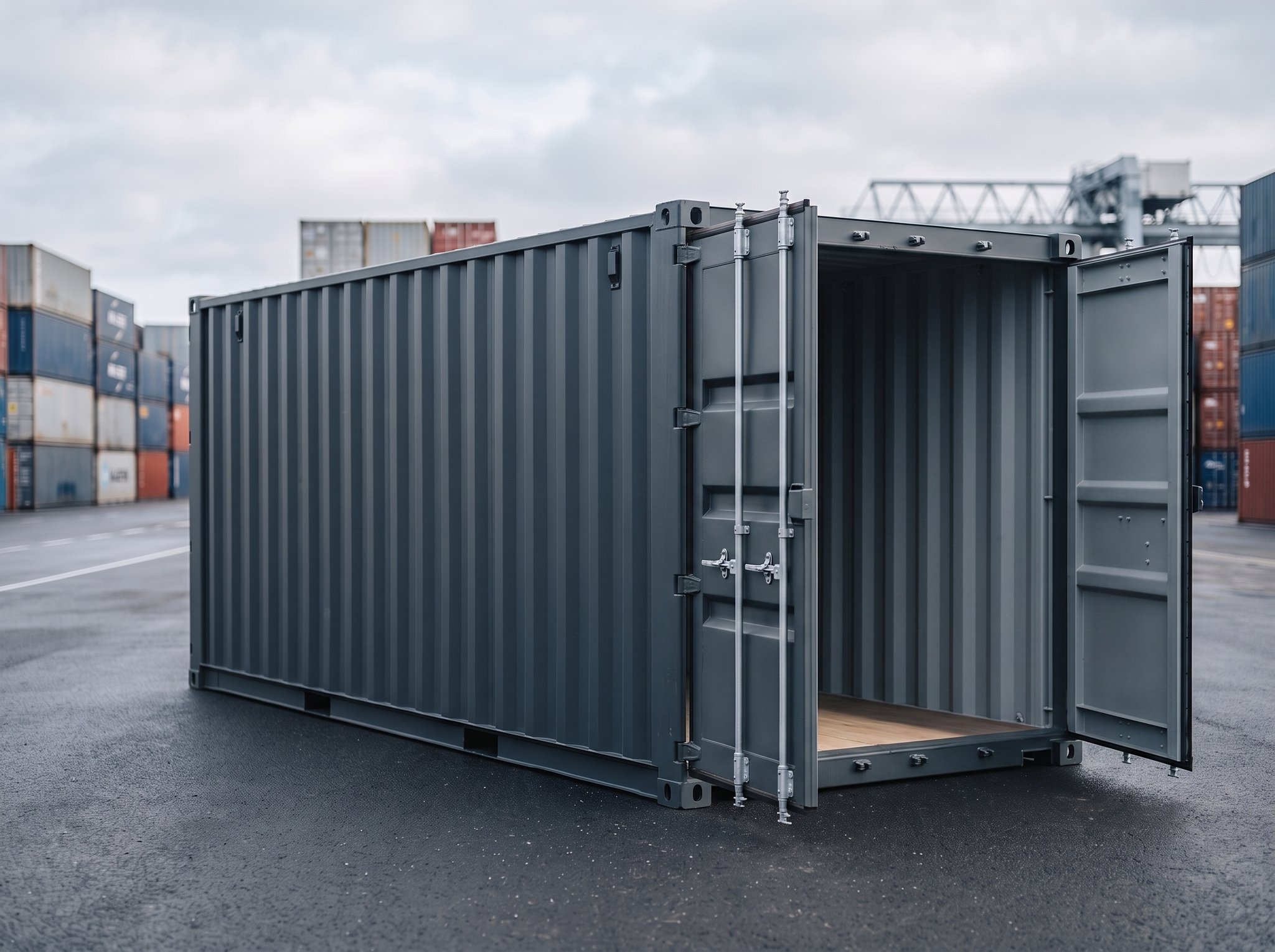 20 Fuß Lagercontainer – Neuwertig (One-Trip) – Geöffnete Türen