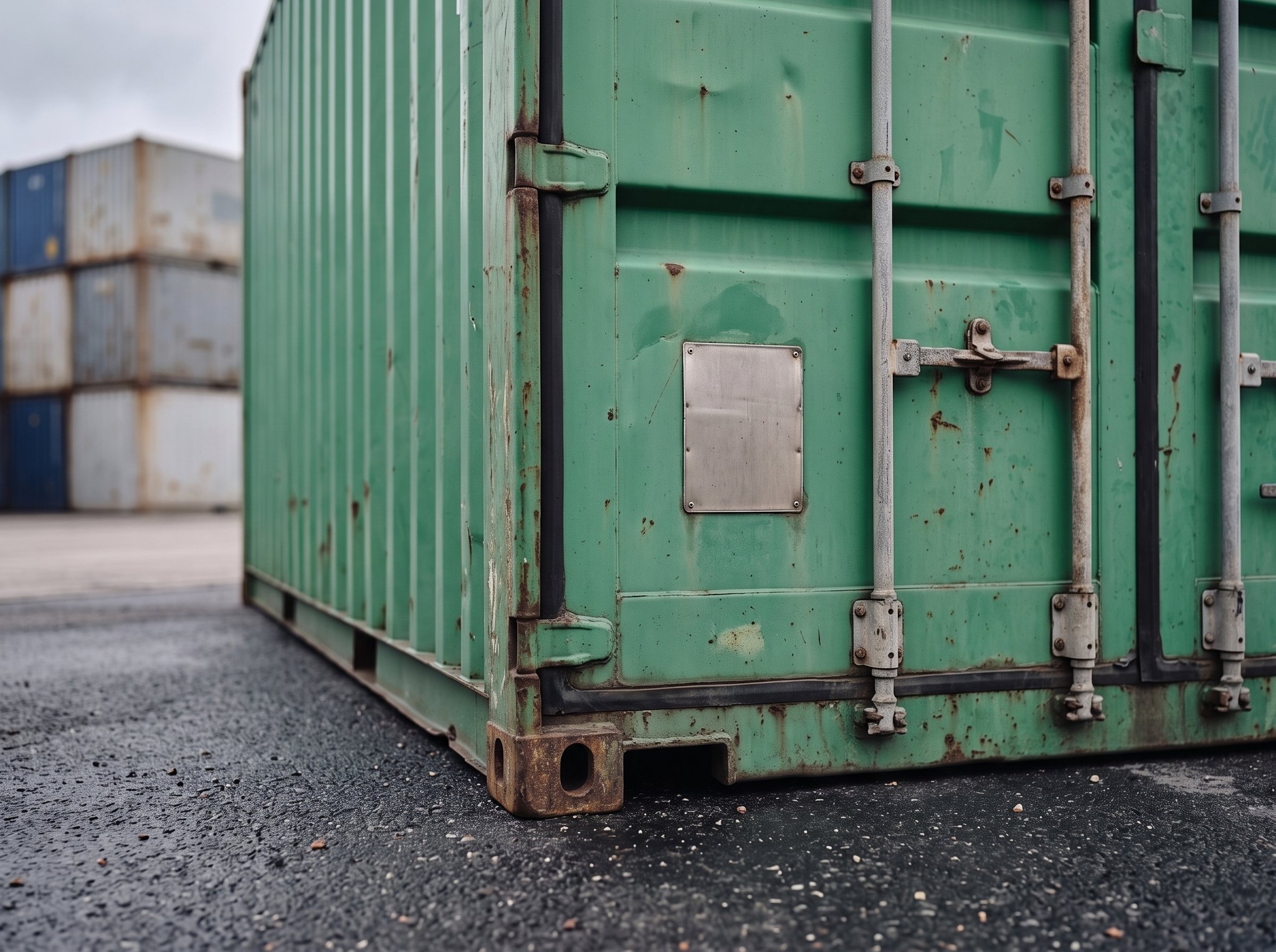 20 Fuß Lagercontainer – Gebraucht (Wind & Water Tight) – Detail Eckbeschlag