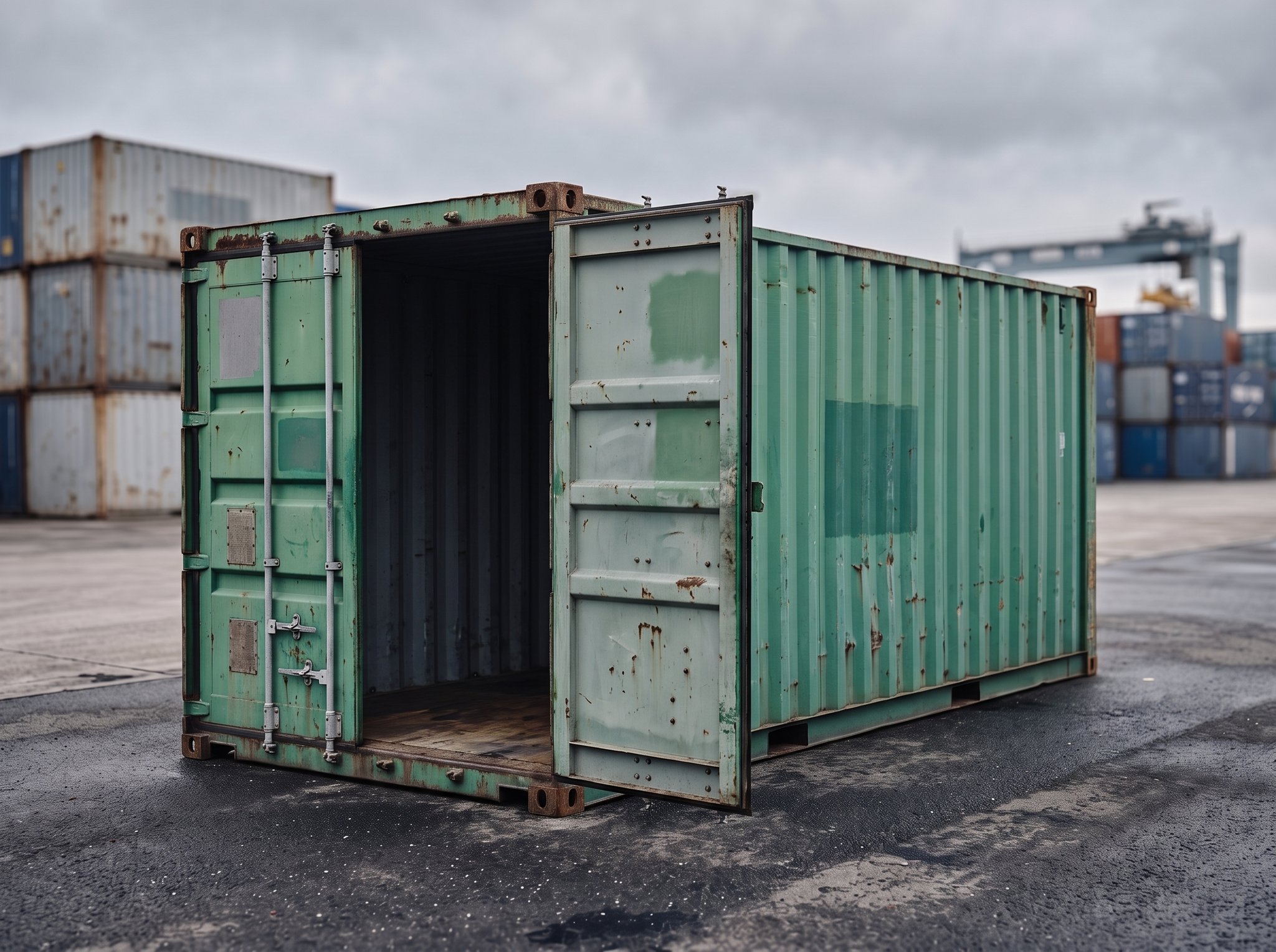 20 Fuß Lagercontainer – Gebraucht (Wind & Water Tight) – Geöffnete Türen
