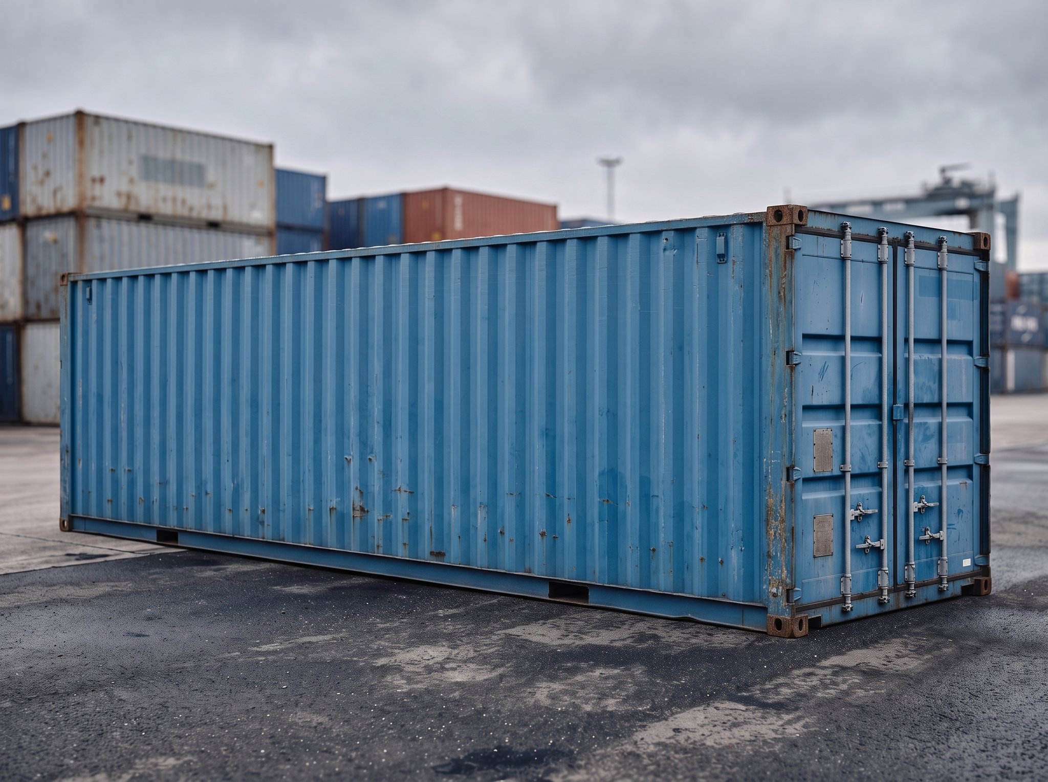40 Fuß Lagercontainer – Gebraucht – Seitenansicht