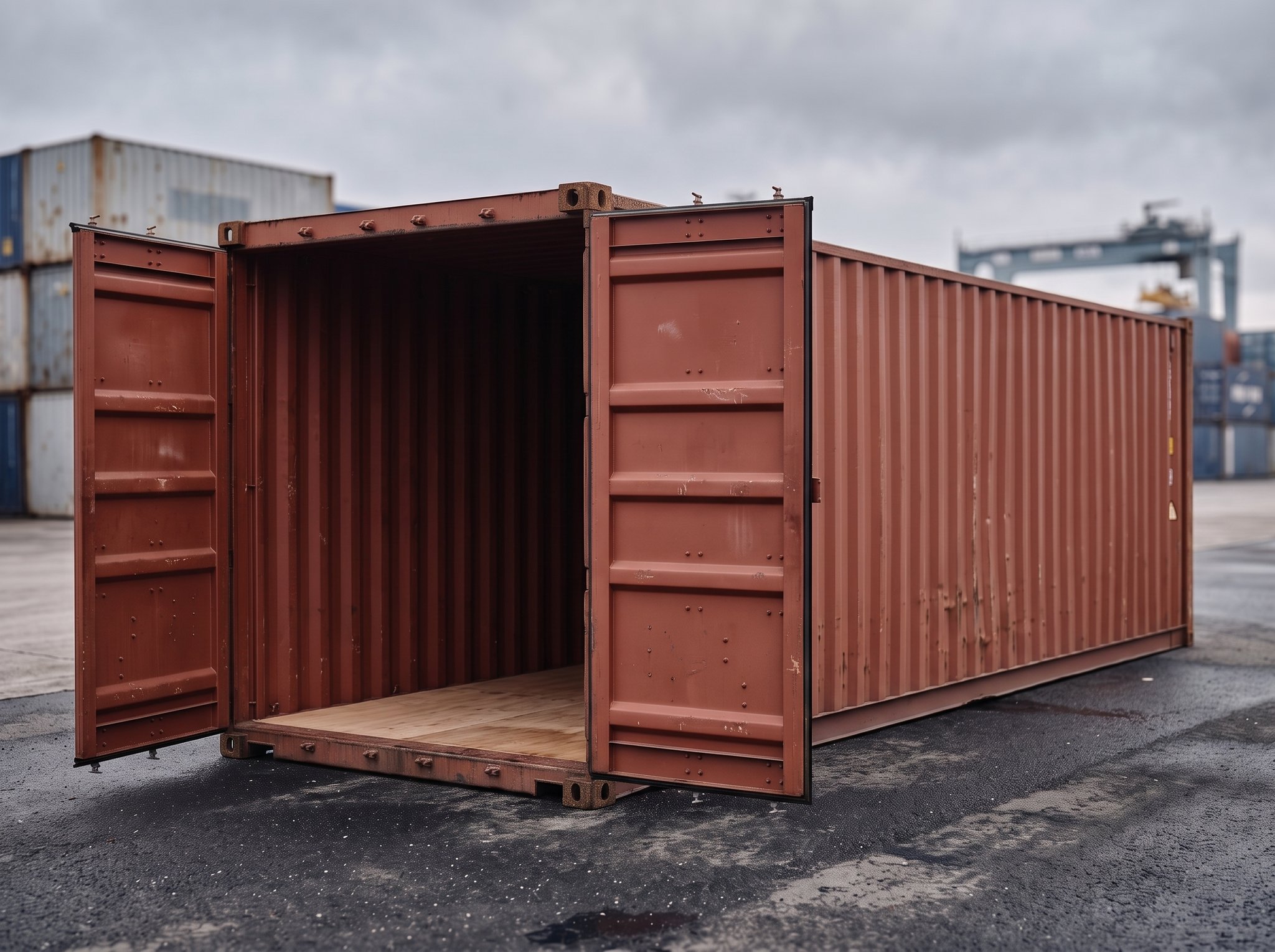 45 Fuß High Cube – Gebraucht – Geöffnete Türen