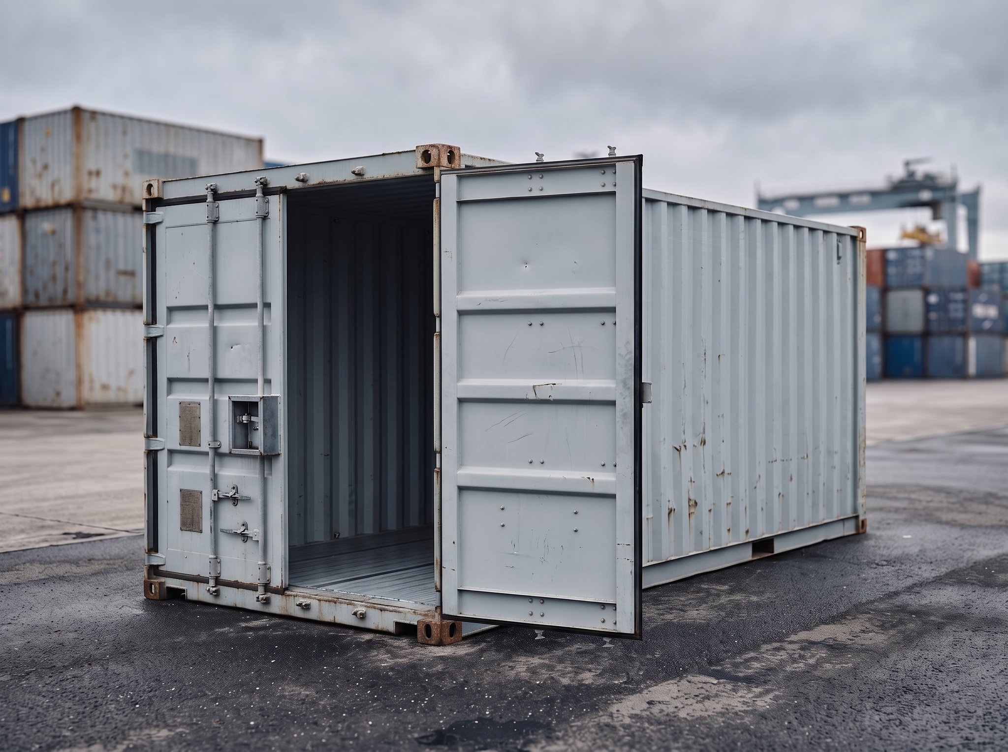 20 Fuß Materialcontainer – Geöffnete Türen