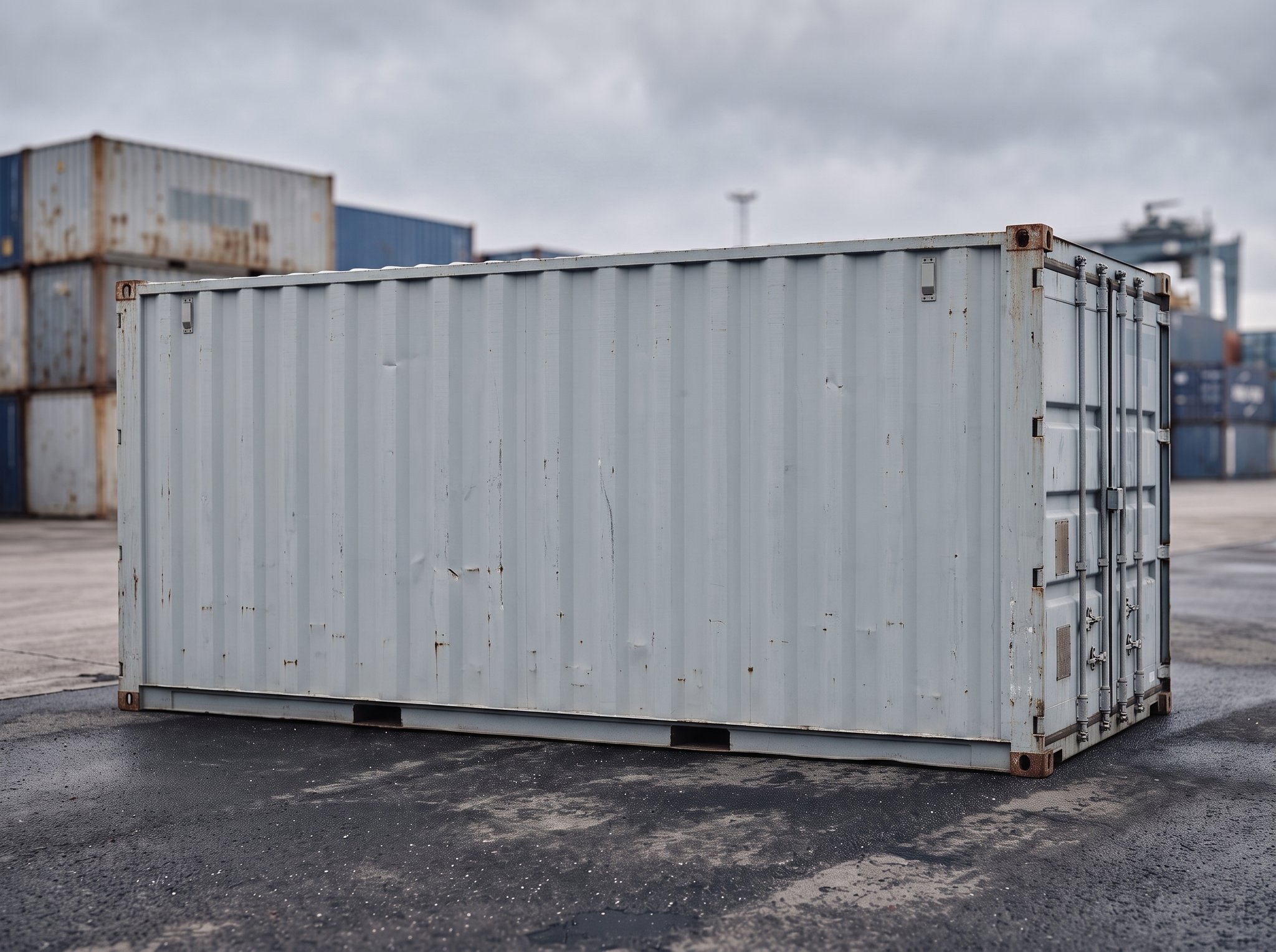 20 Fuß Materialcontainer – Seitenansicht