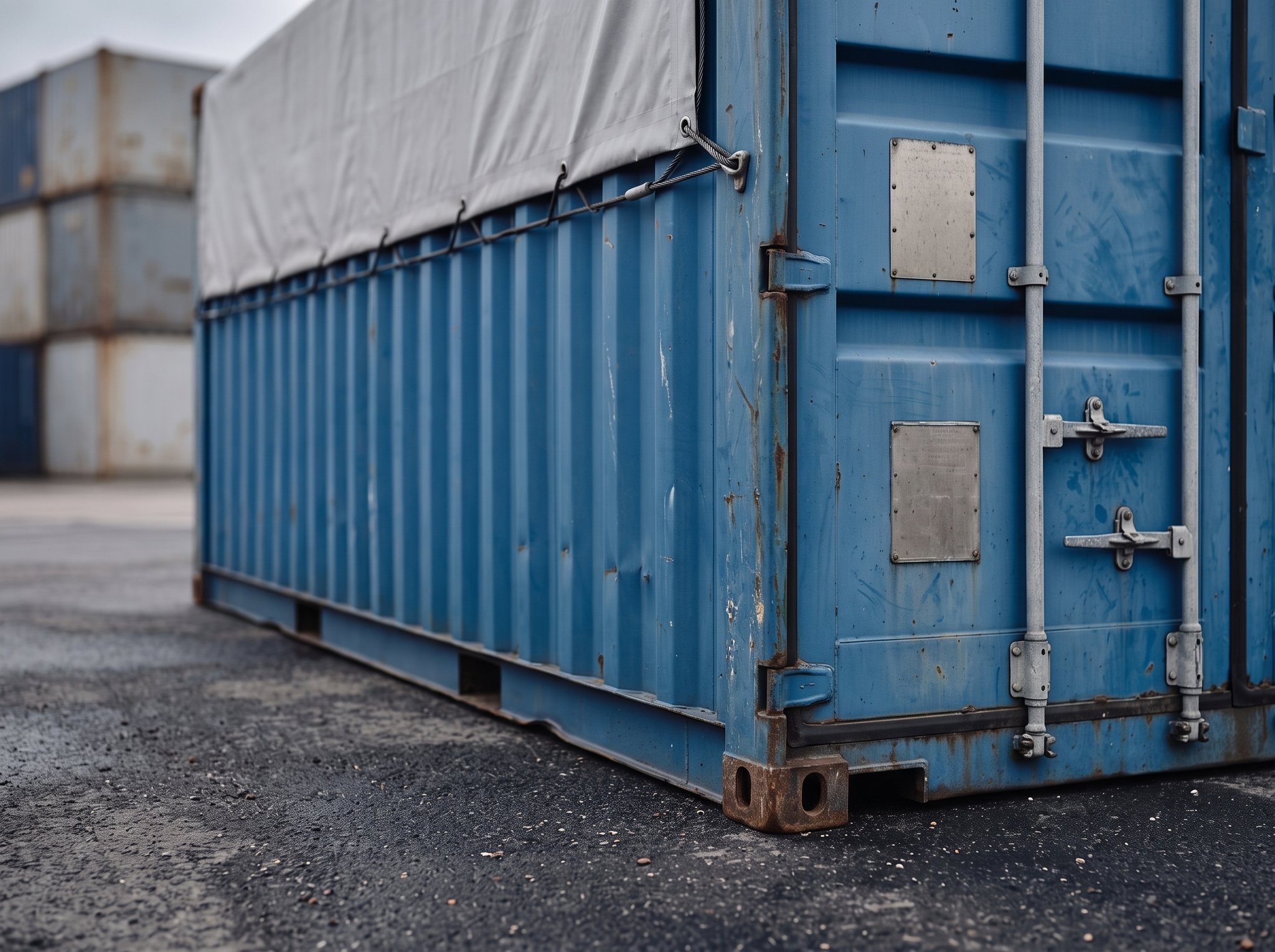 20 Fuß Open-Top Container – Detail Eckbeschlag