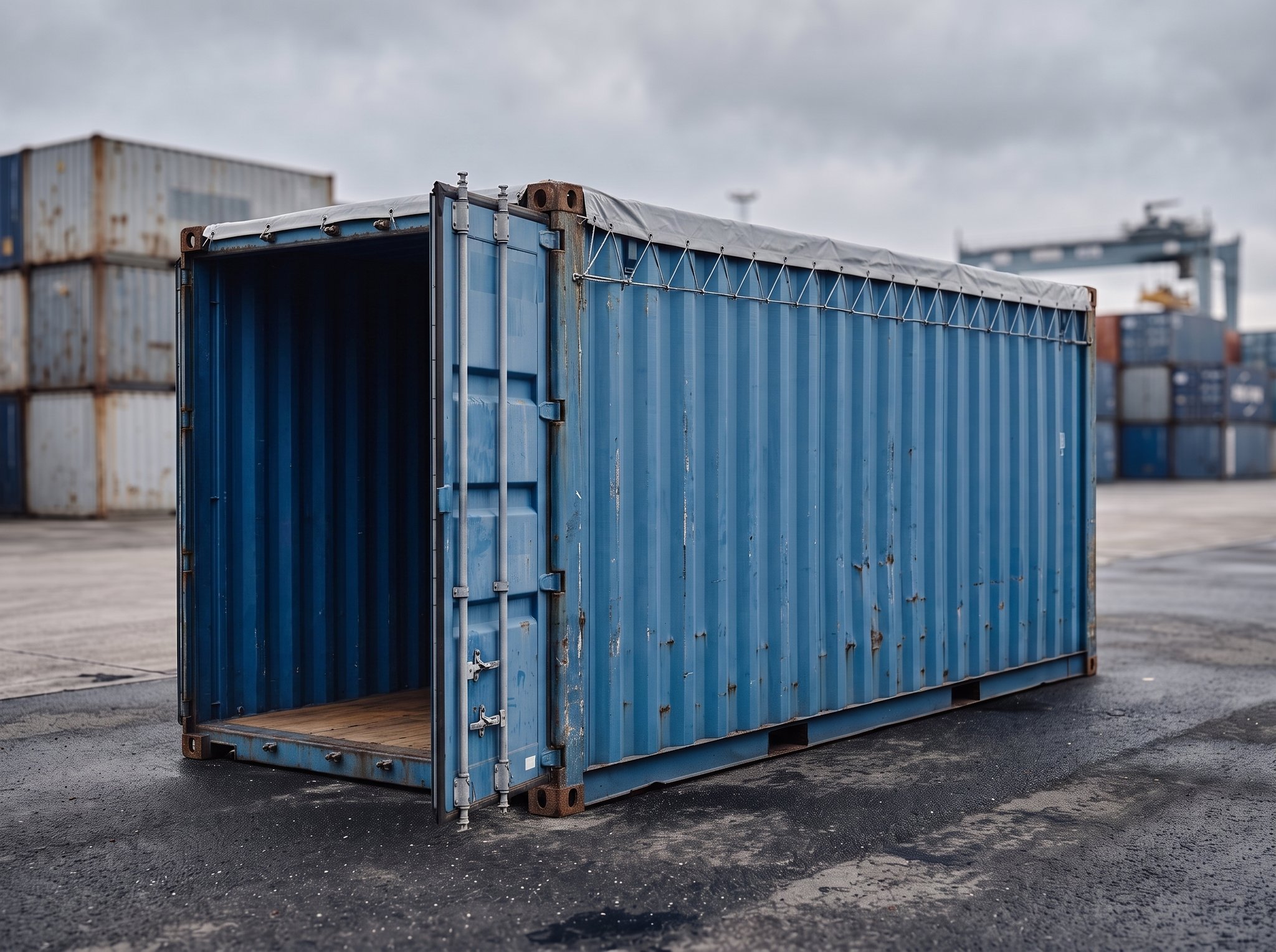 20 Fuß Open-Top Container – Geöffnete Türen